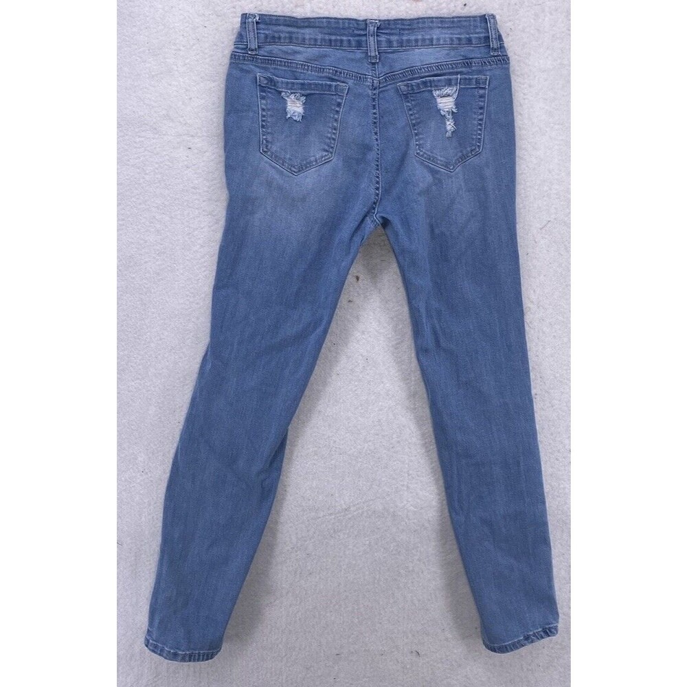 WAX Jean Los Angeles Distressed Skinny Jeans Women 9 Measures 28x27 Rip Shredded - Picture 11 of 11